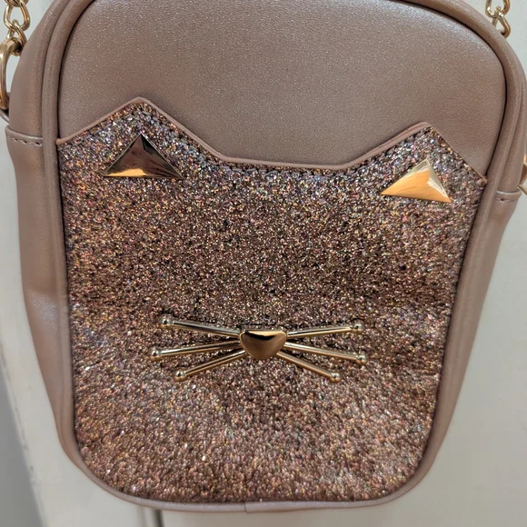 Glittery Cat Mini Bag with Chain Strap - Picture 9 of 12